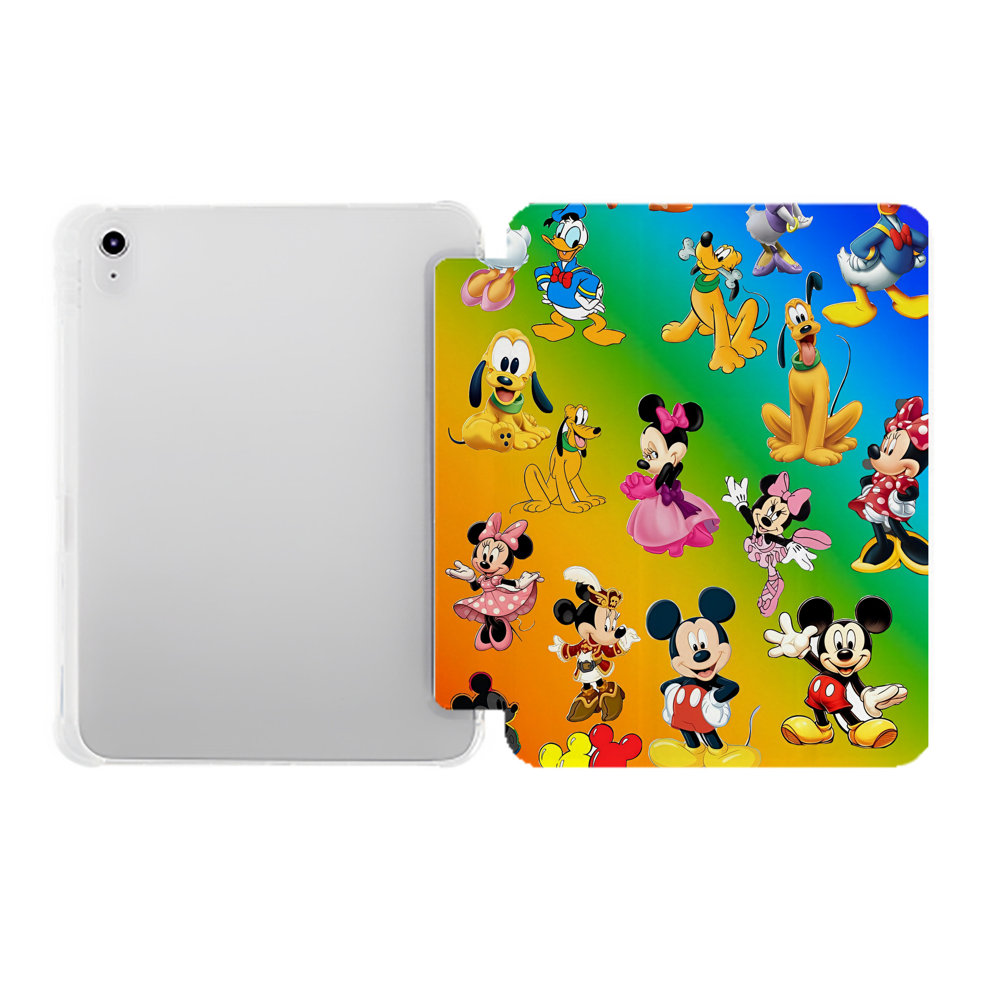（画像用） ミッキーマウス Mickey Mouse IPad ケース ペン収納付き 三つ折りスタンド PUレザー×シリコン 対応機種9.5/10.5/10.9インチ